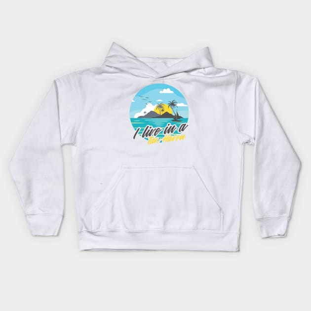 I Live In A Tax Haven Kids Hoodie by Locind